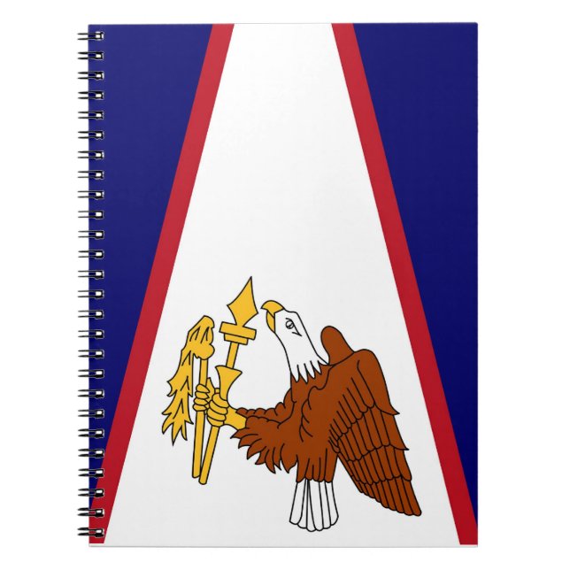 Caderno Espiral Notebook com bandeira da Samoa Americana (Frente)