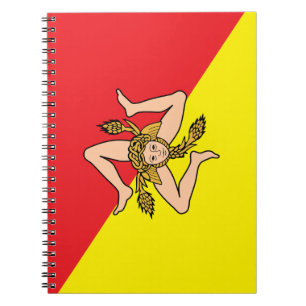 Caderno Espiral Notebook com bandeira da Sicília, Itália