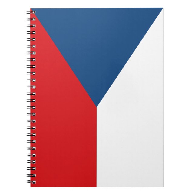 Caderno Espiral Notebook com bandeira da Tchechia (Frente)