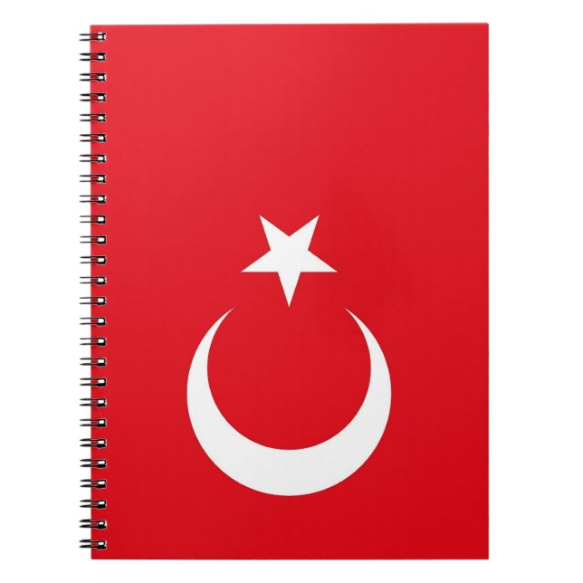 Caderno Espiral Notebook com bandeira da Turquia (Frente)