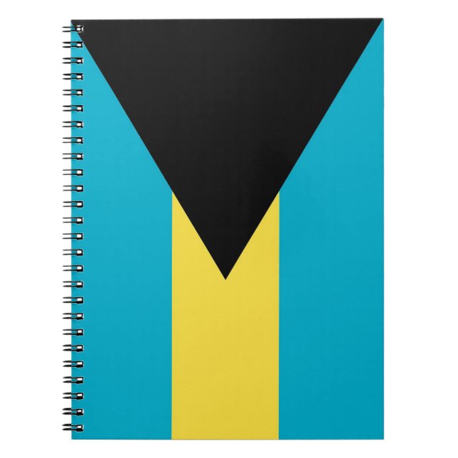 Caderno Espiral Notebook com bandeira das Bahamas (Frente)