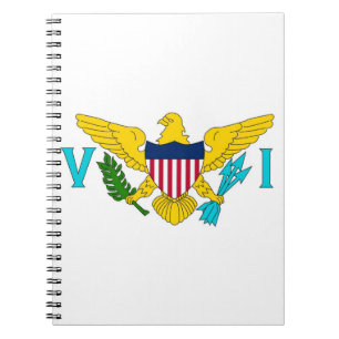Caderno Espiral Notebook com bandeira das Ilhas Virgens