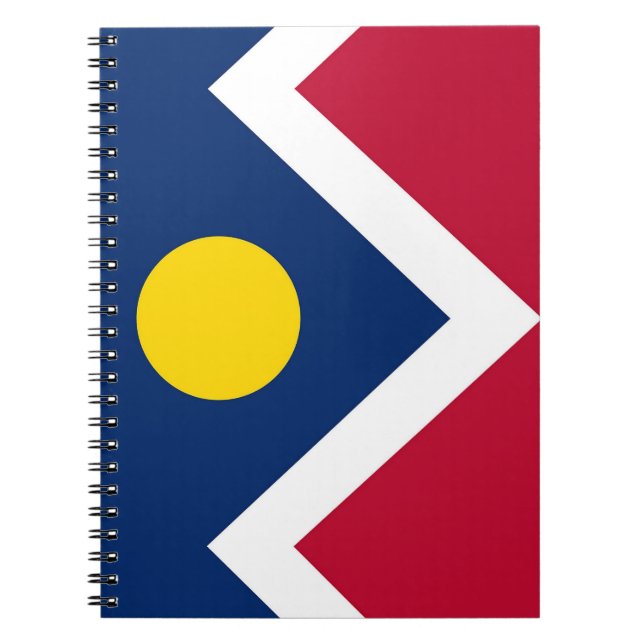 Caderno Espiral Notebook com bandeira de Denver City, Estado do Co (Frente)
