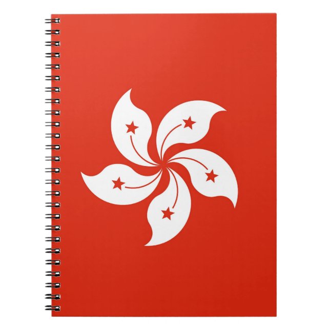 Caderno Espiral Notebook com bandeira de Hong Kong, China (Frente)