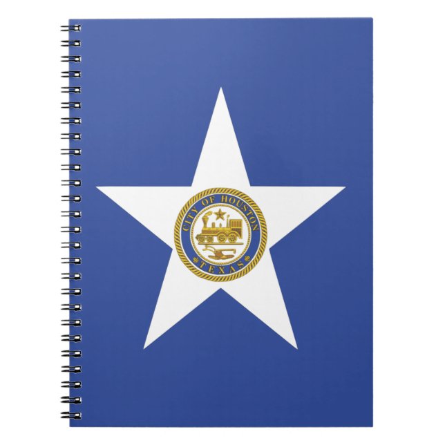 Caderno Espiral Notebook com bandeira de Houston (Frente)