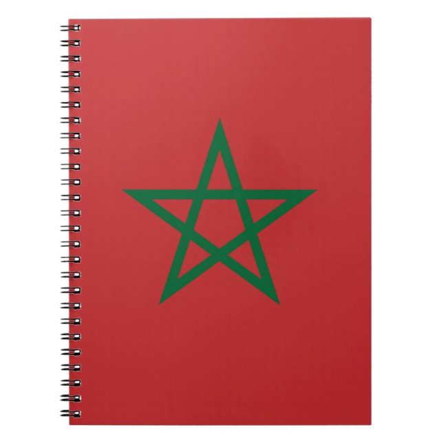 Caderno Espiral Notebook com bandeira de Marrocos (Frente)