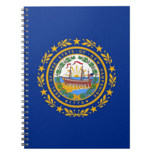 Caderno Espiral Notebook com bandeira de New Hampshire State