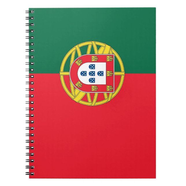 Caderno Espiral Notebook com bandeira de Portugal (Frente)