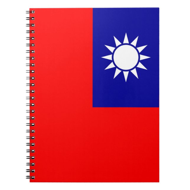 Caderno Espiral Notebook com bandeira de Taiwan (Frente)