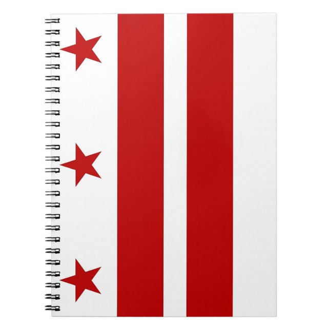 Caderno Espiral Notebook com bandeira de Washington DC (Frente)