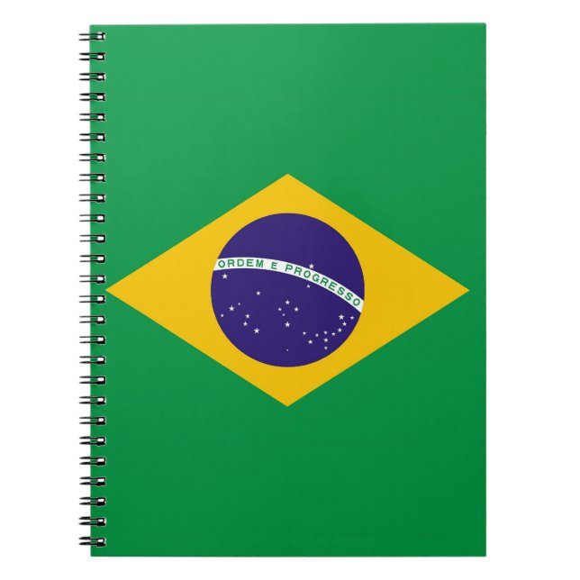 Caderno Espiral Notebook com bandeira do Brasil (Frente)