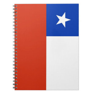 Caderno Espiral Notebook com bandeira do Chile