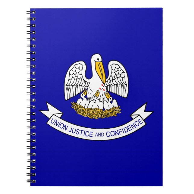 Caderno Espiral Notebook com bandeira do Estado da Louisiana (Frente)