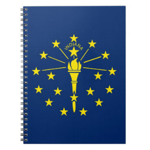 Caderno Espiral Notebook com bandeira do Estado de Indiana