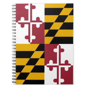 Caderno Espiral Notebook com bandeira do Estado de Maryland