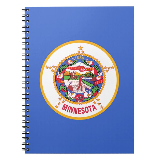 Caderno Espiral Notebook com bandeira do Estado de Minnesota (Frente)