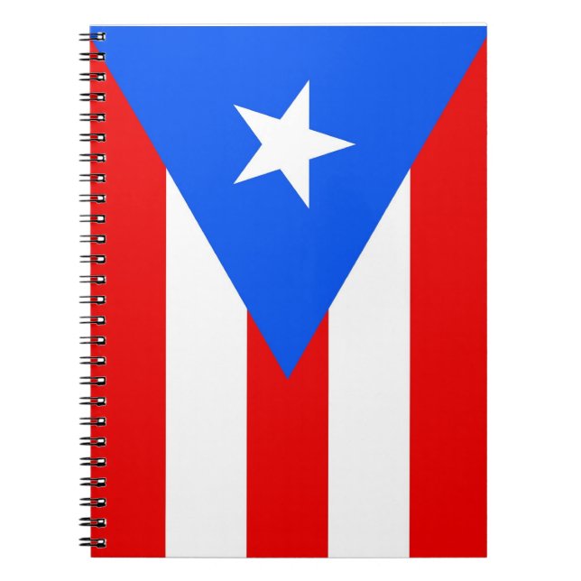Caderno Espiral Notebook com bandeira do Estado de Porto Rico (Frente)