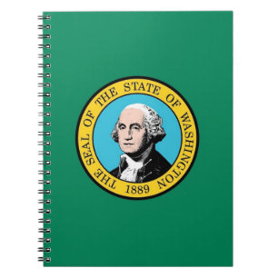 Caderno Espiral Notebook com bandeira do Estado de Washington