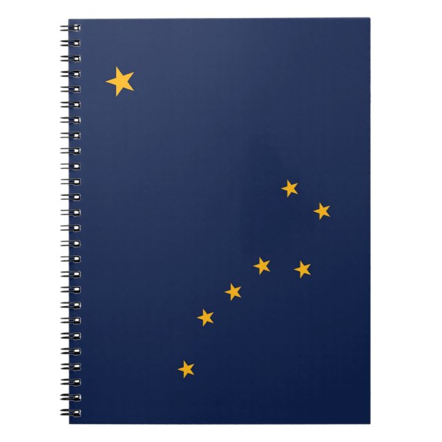 Caderno Espiral Notebook com bandeira do Estado do Alasca (Frente)