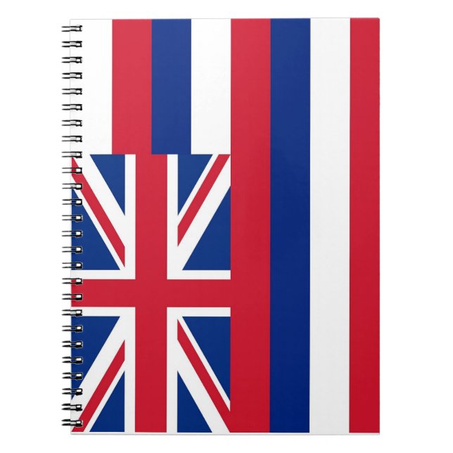 Caderno Espiral Notebook com bandeira do Estado do Havaí (Frente)