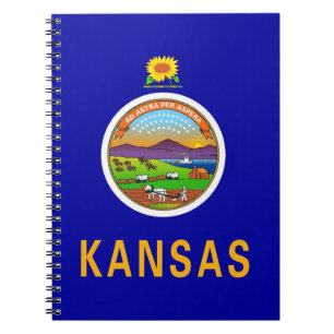 Caderno Espiral Notebook com bandeira do Estado do Kansas