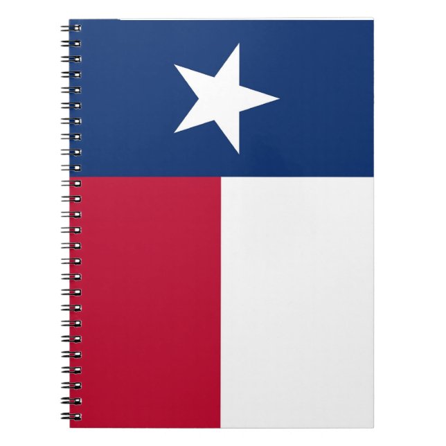 Caderno Espiral Notebook com bandeira do Estado do Texas (Frente)