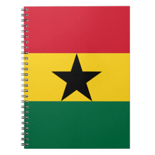 Caderno Espiral Notebook com bandeira do Gana