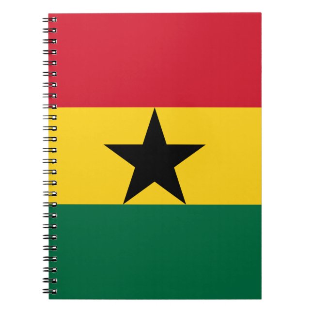 Caderno Espiral Notebook com bandeira do Gana (Frente)