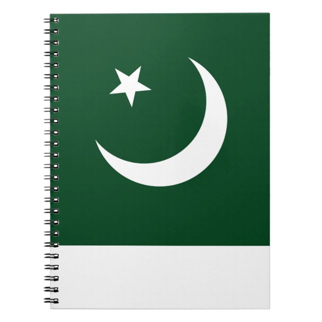 Caderno Espiral Notebook com bandeira do Paquistão (Frente)