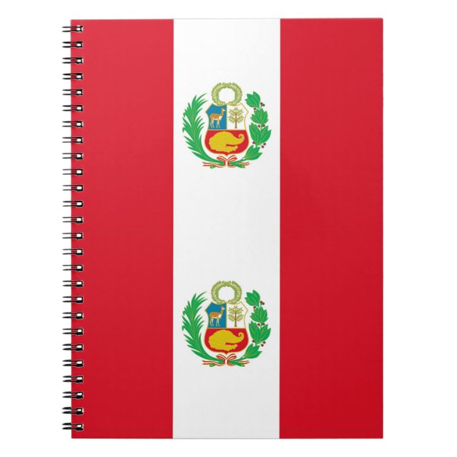 Caderno Espiral Notebook com bandeira do Peru (Frente)