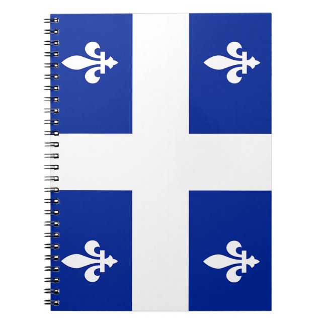 Caderno Espiral Notebook com bandeira do Quebec (Frente)