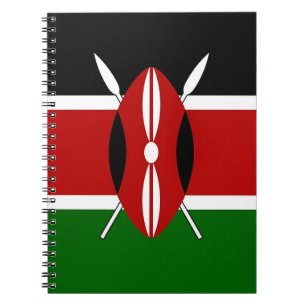 Caderno Espiral Notebook com bandeira do Quênia