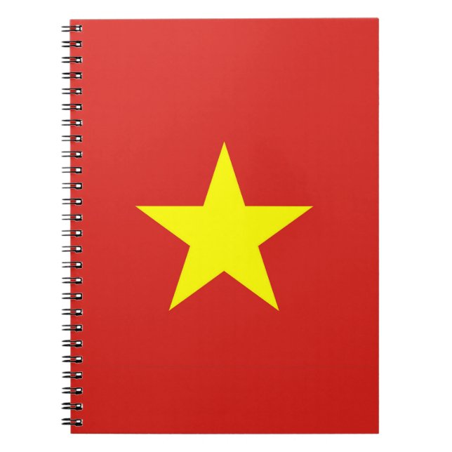 Caderno Espiral Notebook com bandeira do Vietnã (Frente)