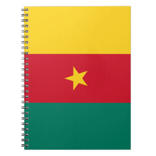 Caderno Espiral Notebook com bandeira dos Camarões