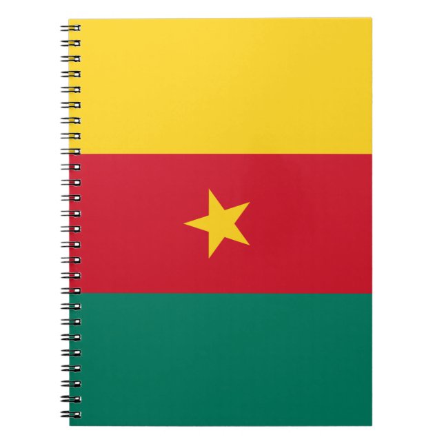 Caderno Espiral Notebook com bandeira dos Camarões (Frente)