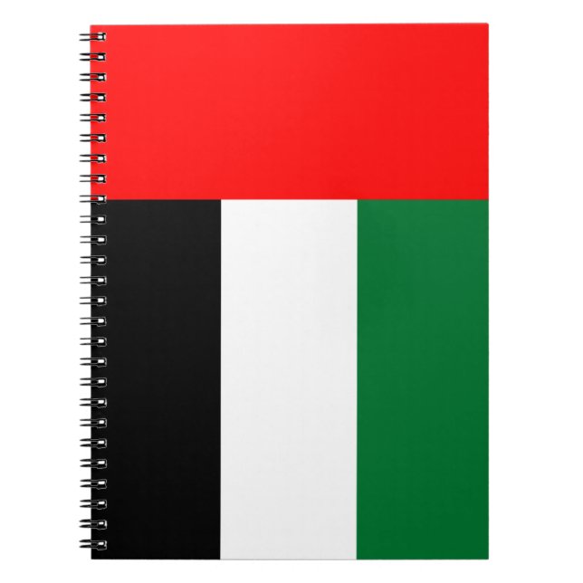Caderno Espiral Notebook com bandeira dos Emirados Árabes Unidos (Frente)