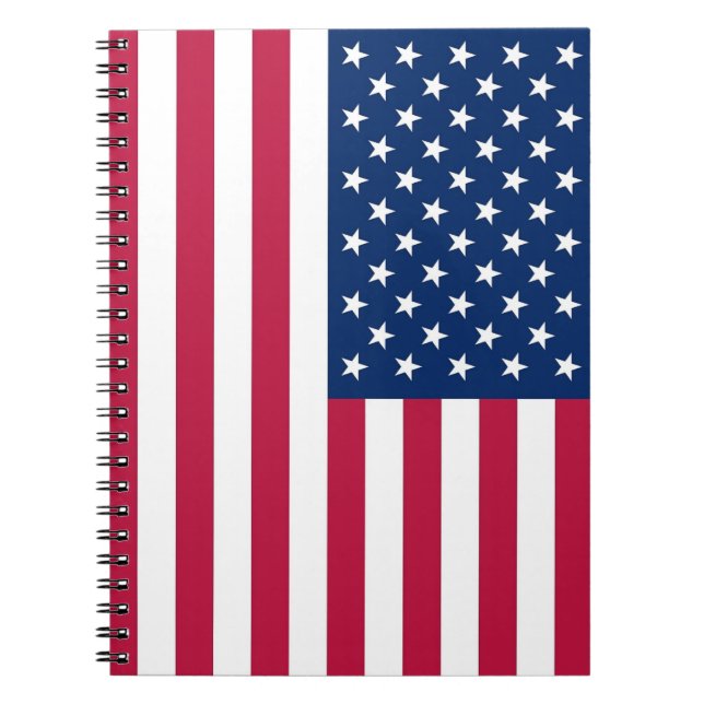 Caderno Espiral Notebook com bandeira dos Estados Unidos da Améric (Frente)