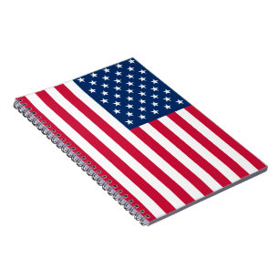 Caderno Espiral Notebook com bandeira dos EUA - Patriótico