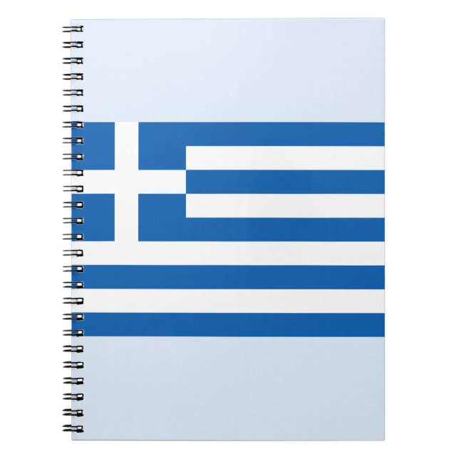 Caderno Espiral Notebook com bandeira grega (Frente)