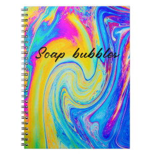 Caderno Espiral notebook com bolhas de sabão