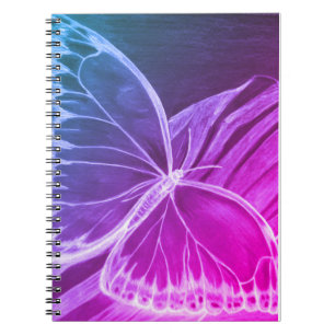 Caderno Espiral Notebook com borboleta roxa