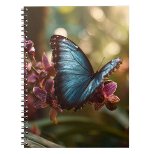 Caderno Espiral Notebook com brilho de orquídea azul