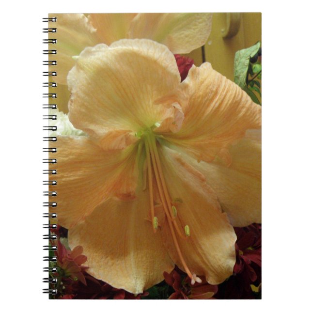 Caderno Espiral Notebook com Buquê lírio rosa (Frente)