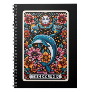 Caderno Espiral Notebook com cartão de tarô Dolphin Spirit