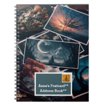 Notebook com cartão postal personalizável
