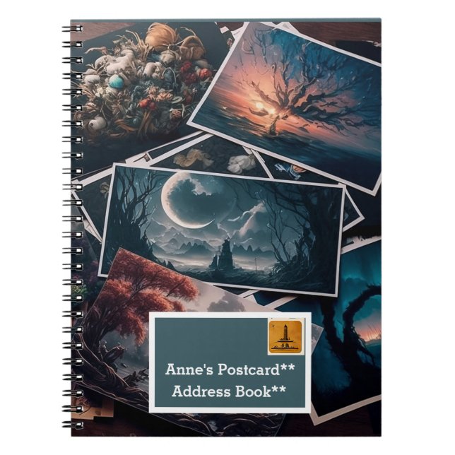Caderno Espiral Notebook com cartão postal personalizável (Frente)