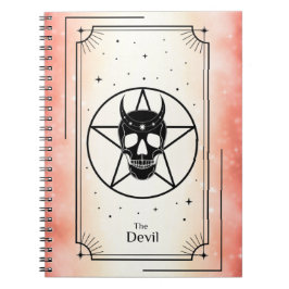 Caderno Espiral Notebook com cartão tarot do diabo