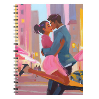 Caderno Espiral Notebook com Casal romântico - Coração do Amor à C