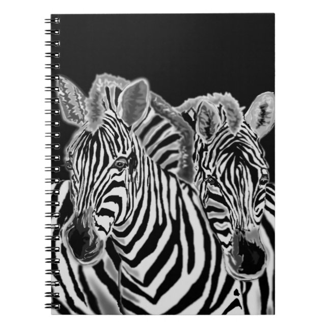 Caderno Espiral Notebook com Casal Zebra (Frente)