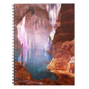 Caderno Espiral Notebook com cavernas brilhantes